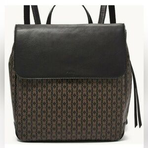 Fossil Claire Black and Brown Backpack